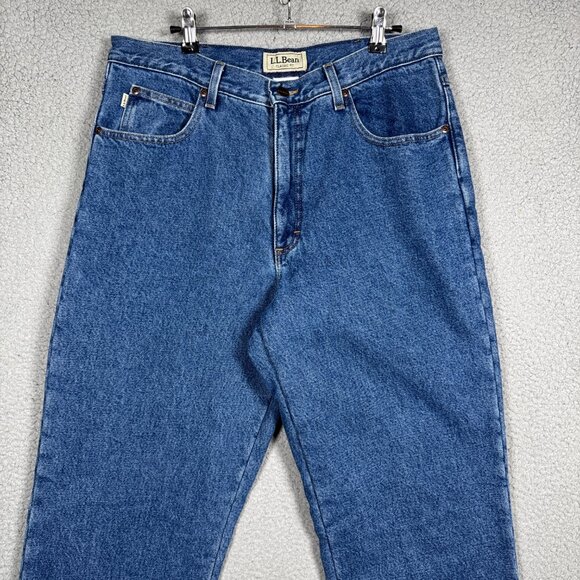 LL Bean Jeans Mens Size 34x32 Stonewashed Classic Fit Fleece Lined Dbl L (33X30) - Picture 3 of 11